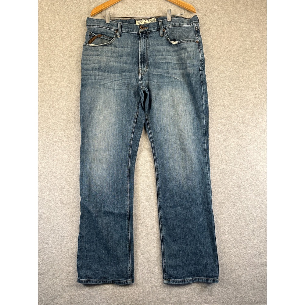 Ariat M4 Relaxed Low Rise Boot Cut Jeans Mens 36x32 Blue Denim Cotton